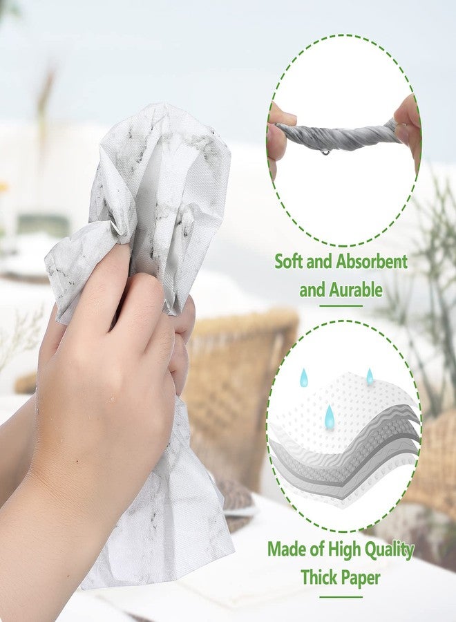 Zonon 100 Pcs Paper Hand Towels Bathroom Marble Guest Towels Disposable Paper Guest Decorative Napkins Marbleized Dinner Hand Napkin for Wedding Holiday Cocktail Party - Image 4